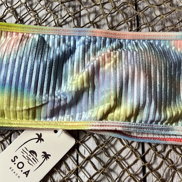 NWT s.o.a.beach Tie-dye bikini strapless size medium - Picture 3 of 4